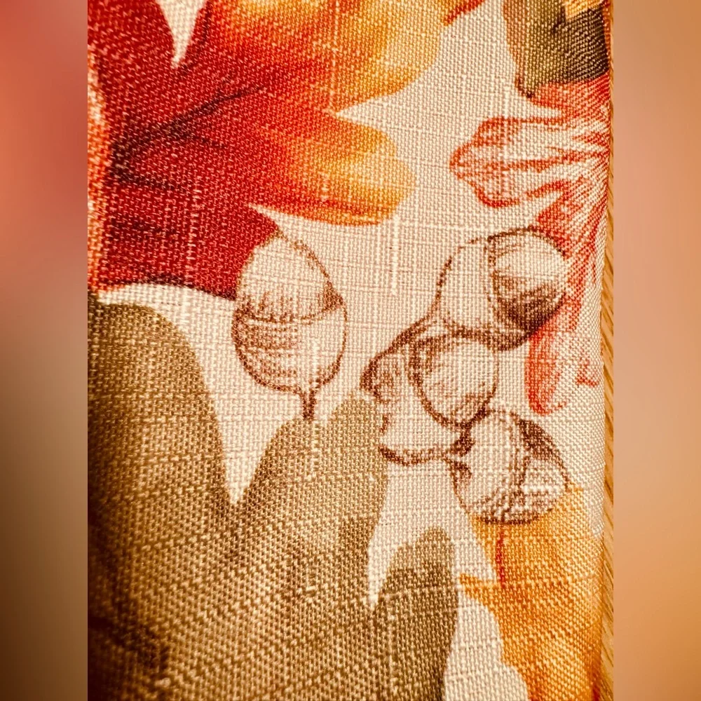 Set of 8 cloth napkins linen autumn fall harvest pumpkins sunflowers acorns